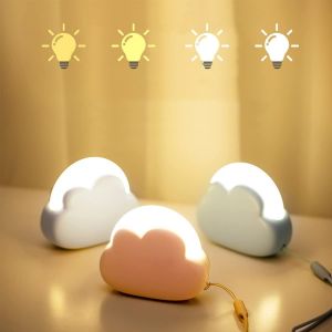 Veilleuse Led Portable Rechargeable Pour Enfants, Veilleuse Usb Pour Bébé, Veilleuse Réglable À Intensité Variable, Cadeau Pour Enfants En Voyage, Garçons Et Filles (Blanc) - Neuf