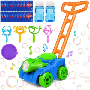 Kalanka-Tondeuse À Bulles Enfant, Machine À Bulles Automatique, L'outil À Bulles Et Concentré De Bulles, Tondeuse À Gazon À Poussée Pour Le Jardinage, Garçons Filles Jardins A L'extérieur (Vert) - Neuf