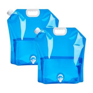 Bidons D'eau Pliables De 5 Et 10 L - Portables, Sans Bpa, Étanches, Idéaux Pour Les Aventures En Plein Air Et Faciles À Ranger - Neuf