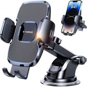 MNBVC-[Ultra-Durable Cell Phone Holder for Car, Universal Mount Dashboard Windshield Vent Compatible with iPhone 14 13 12 11 Pro Max, Samsung Galaxy S20+ Ultra S10 Note Plus - Neuf