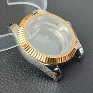 Bo&icirc;tier En Acier De Luxe Pour Homme,Bo&icirc;tier En Verre Saphir,Bo&icirc;te De Montre &Agrave; Bracelet,Bo&icirc;tier Nh35,Bo&icirc;tier De Mouvement Nh36,Argent,Noir,41Mm,20Mm.Have Window (S-Gold).41Mm - Neuf