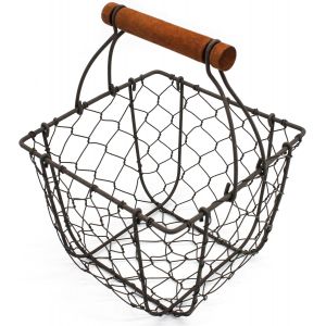 Panier Rustique En Fil De Fer Pour Fruits Et Rangement - Neuf