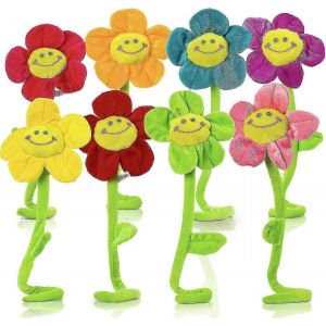 Fleurs En Peluche À Tiges Flexibles, Fleurs Colorées En Peluche, Jouet Durable, Bouquet De Marguerites En Peluche Avec Un Jouet Souriant Heureux, Fleur De Tournesol En Peluche, Cadeau Pour Enfants-Style A - Neuf