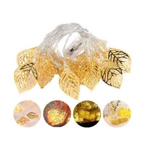 Guirlande Lumineuse &Agrave; Piles 3m 20 Led Blanc Chaud En Forme De Feuille - Neuf