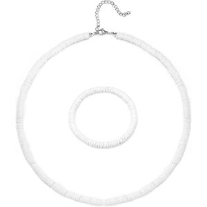 Trahoo-Ensemble De Bracelets Collier Coquillage Puka Collier Coquillage Blanc Collier Coquillage De Plage Bracelet Bracelet Surfeur Hawaïen Collier Coquillages Pookah Pour Hommes Femmes - Neuf