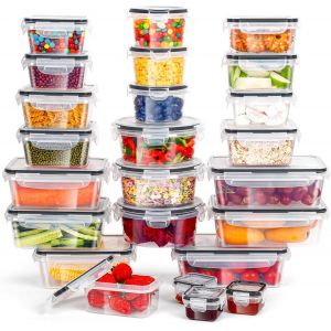 Tianyi-24 Pièces Boîte Alimentaire Set, Sans Bpa Boite Conservation Alimentaire Plastique Avec Couvercles Hermétiques, 100% Étanche, Congélateur, Micro-Ondes, Lave-Vaisselle - Neuf