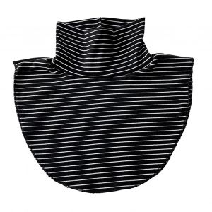 Faux Col Imprimé Rayé, Col Haut, Fausse Écharpe, Doux Et Confortable, Col D'hiver En Velours, Hauts Décoratifs-Noir - Neuf