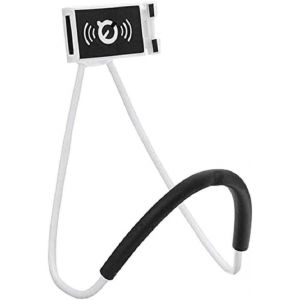 Kalanka-Support Telephone,360° Rotatif Support Autour Cou Flexible Mobile Phone Holder Stand Lazy Bracket Pour Lit Multifonction Support Smartphone Bureau Réglable Support (Blanc) - Neuf