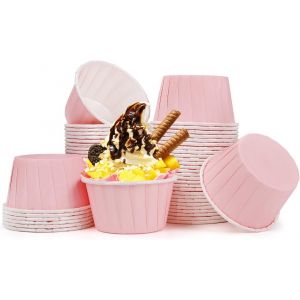 Lot De 50 Moule Muffins Papier Caissettes Cupcake Moule À Cupcake Mini Moules Muffin Jetable Pour Mariage, Anniversaire, Noël(Rose Clair) - Neuf