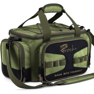 Fishing Tackle Bag Fishing Tackle Bag With Belt And Shoulder Strap, Army Green, Belt And Shoulder Strap, Army Green - Neuf