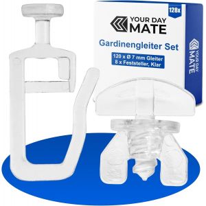 Patins &iquest;&iquest; Rideaux pour Rails &iquest;&iquest; roulement int&iquest;&iquest;rieur, 128 pi&iquest;&iquest;ces, avec ? 7 mm t&iquest;&ordm;te Plate, Set de 8 arr&iquest;&ordm;ts de Rideaux, en Clair, Patins &iquest;&iquest; Plis pour Rail &iquest;&iquest; banne, Route &iquest;&iquest; courtine, Baiser &iquest;&iquest; Assez - Neuf