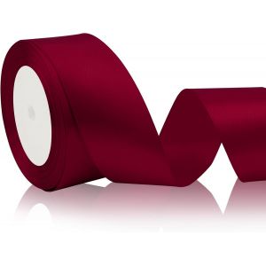 Ruban Rouge Satin 40mmx23m Bordeaux Pour Noel,Gymnastique,Inauguration,Anniversaire-Décoration Voiture Mariage - Neuf