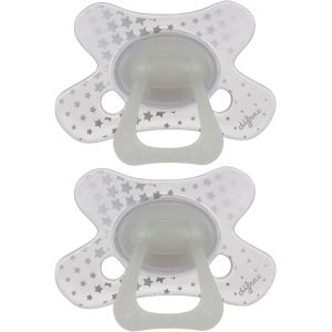Tétine 18 Mois Et Plus-Sucette Naissance Avec Tétine Silicone-18+-Facile À Accepter-Un Apport Optimal D'air-Tutute Bébé 18-36 Mois-Phosphorescente-2 Unité (Lot De 1) - Neuf