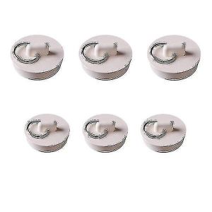 Lot de 6 bouchons en caoutchouc avec anneau pour &eacute;vier de salle de bain et de baignoire. - Neuf