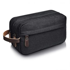 Trousse de toilette pour homme et femme, trousse de toilette, trousse de maquillage, Oxford légère (B - Noir) - Neuf