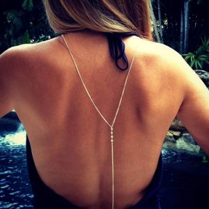 Kal-Collier De Cristal De Fond De Mariage Collier Argent&eacute; Longue Cha&icirc;ne Collier Y Strass Collier De Fond De Mariage Collier Lariat Bikini Cz Body Chain Boho Body Jewelry For Women And Girls - Neuf