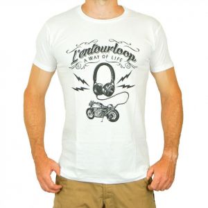 Tee Shirt Pour Moto Homme L'entourloop Db Killer Blanc Taille M - Neuf