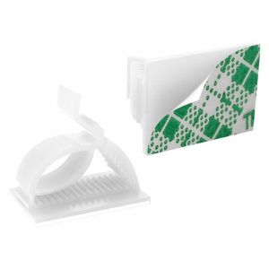 Lot de 100 serre-câbles blancs avec adhésifs puissants, organiseur de câbles électriques pour la maison et le bureau. - Neuf