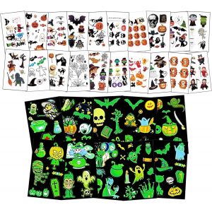 30 Feuilles D'halloween Tatouage Tatouage Temporaire Autocollants Enfants Brillent Dans Le Noir Citrouille Chauves-Souris Sorci&egrave;re Squelette Fant&ocirc;me Autocollants Pour Halloween Carnaval Party - Neuf