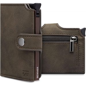 CAUC-v2 Portefeuille Homme&Femme en Similicuir avec Protection RFID Anticlonage | Porte Carte Homme&Femme pour 9 Cartes De Cr&eacute;dit, avec Poche Monnaie | Portefeuilles Et Porte-Cartes Militaire - Neuf