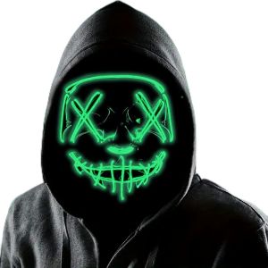 Masque d'Halloween &agrave; LED pour festival,cosplay,d&eacute;guisement d'Halloween,f&ecirc;tes,carnaval,cadeaux.[J66] - Neuf