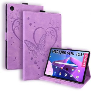 LORANKA-Coque pour Lenovo Tab M10 3rd Gen 10.1 Pouces 2022 Housse de Cuir PU avec Fonction Support &Eacute;tui de Protection Tablette pour Lenovo Tab M10 3rd Gen 10.1" 2022 TB 328FU/TB 328XU Violet - Neuf