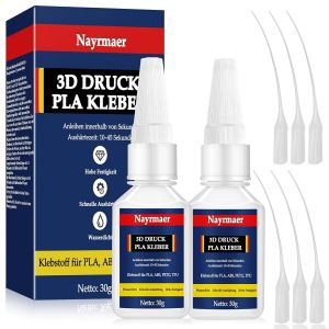 Colle d'impression 3D 60 g avec capuchon anti-obstruction,colle instantanée transparente pour PLA,ABS,plastique,PETG et TPU - Neuf