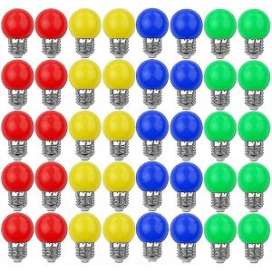 Ampoules Led Colorées E27 3w = 30w Lumière Décorative Et Design 240 Lumens Ac220v-240v Lampe De Décoration Couleurs Mélangées Rouge Jaune Bleu Vert - Paquet De 40 [Energ - Neuf