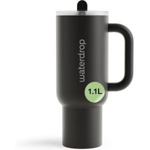 Waterdrop® Gourde Isotherme Avec Paille 1.1 Litre - Froid Pendant 12 Heures, Mug Isotherme, Tasse Isotherme Avec Poignée, Bouteille D'eau En Acier Inoxydable - Neuf