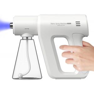KALANKA-Pistolet désinfection électrique, Bouteille pulvérisation, atomiseur Nano-Brouillard Alcool, Machine Brouillard intérieur/extérieur, Rechargeable, pulvérisateur ULV Vapeur Nano, lumière Bleue - Neuf