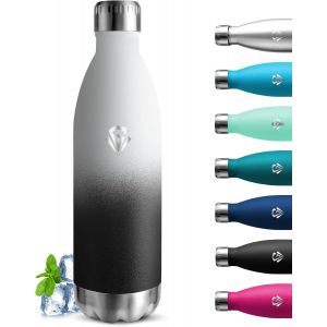 Tzf-Gourde Isotherme, Gourde 1l Inox, 24h Froid & 12h Chaud, Sans Bpa, Bouteille D'eau Metal, Double Vide, Facile &Agrave; Transporter, Bouteille D'eau Pour Bureau, Randonn&eacute;e, Camping - Neuf