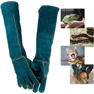 Jgd-Anti-Morsure Gants De Protection/ De Manutention Pour Animal, S&eacute;curit&eacute; Cuir Gants De Travail Pour Le Bain, Le Toilettage, La Manipulation Chien, Chat, Oiseau, Serpent, L&eacute;zard, Reptile - Neuf