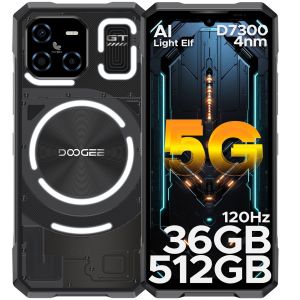 DOOGEE Blade GT Ultra 5G Telephone Portable Incassable 36GB+512GB 6,72"" avec Effet Lumiere LED Smartphone Incassable OTG/NFC Noir - Neuf