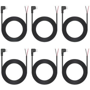 JGD-Lot de 6 c&acirc;bles USB C 2 broches, fiche m&acirc;le 90&deg;, c&acirc;ble en spirale, 12V/3A - Neuf