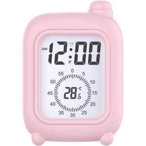 Kal-Horloge Minuterie Visuelle, Réveil Numérique Avec Température Et Compte À Rebours, Cadeau Créatif Pour Enfants, Idéal Pour Salle De Sport, Salles D'étude, Bureau Et Cuisine (Rose) - Neuf