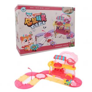 Puzzle De Construction A Assembler Soi-Meme Pour Enfants, Jouet Educatif Precoce, Cadeau D'anniversaire, Supermarche Heureux (Rose) - Neuf