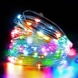 KAL-Guirlande Lumineuse À Piles, 2 Pièces 15M 150Led Guirlande Lumineuse En Fil Cuivre, Petite Guirlande Lumineuse Intérieur, Led Décoration Pour Chambre, Fête, Mariage, Noël - Multicolore - Neuf