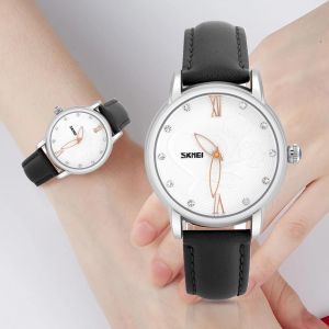 &Eacute;tanche Femmes Femme Quartz Analogique Montre Bracelet Cuir Montres-Bracelets (Rose & Noir Bracelet) - Neuf