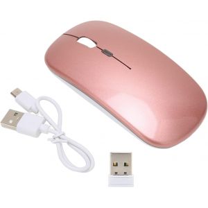 Souris sans Fil Ultra Fine 2,4 G, Souris de Jeu R&iquest;&iquest;tro&iquest;&iquest;clair&iquest;&iquest;e Couleur 1600 DPI avec R&iquest;&iquest;cepteur 2,4 G pour Ordinateur Portable, Souris Rechargeable Muette pour la Maison, Le Bureau, Les(Or Rose) - Neuf