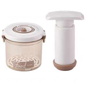 Récipients sous vide pour le stockage des aliments avec pompe manuelle,scelleuse sous vide universelle de garde-manger portable 1.05L - Neuf