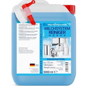 JGD-Bidon de 5 litres de nettoyant pour syst&egrave;me de lait | Concentr&eacute; pour machine &agrave; caf&eacute; automatique + bec verseur | Nettoyant pour mousse de lait | Nettoyant universel pour tous les fabricants - Neuf