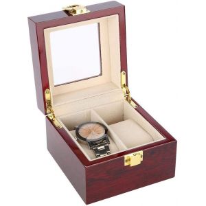 Kal-Coffret À Montres Pour Hommes - Armoire De Présentation Avancée En Bois À 2 Compartiments - Neuf