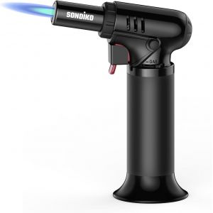 ERYI-Chalumeau De Cuisine, S907 Avec Jauge De Carburant, Briquet Chalumeau Rechargeable Avec Verrouillage De Sécurité Et Flamme Réglable, Pour Le Soudage, I'Art De La Résine, Butane Non Inclus - Neuf