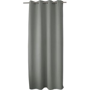 Eryi-Rideau Occultant Avec ?illets Argentés, Gris, 140x240cm, 100% Polyester, Tissu Certifié Oeko-Tex, Collection Réglisse - Neuf