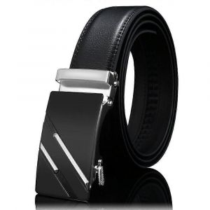 Ceinture Pour Homme,Cuir De Haute Qualité Ceinture Automatique Ratchet Pour Homme Ceinture En Cuir - Noir - Neuf