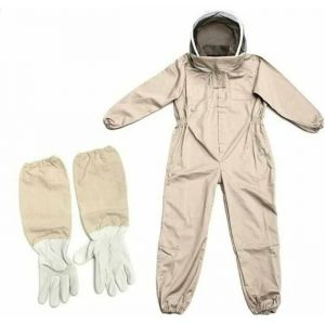 Vêtements D'apiculture Avec Des Gants, Combinaison D'apiculteur En Coton Naturel Avec Voile D'escrime Unisexe(Xl) - Neuf