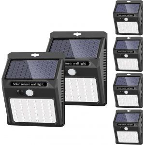 Lampes Solaires D'ext&eacute;rieur [42 Led/3 Modes De Fonctionnement], Lampes De S&eacute;curit&eacute; Solaires &Agrave; D&eacute;tecteur De Mouvement, Sans Fil, &Eacute;tanches Ip65 (Lot De 6) - Noir - Neuf