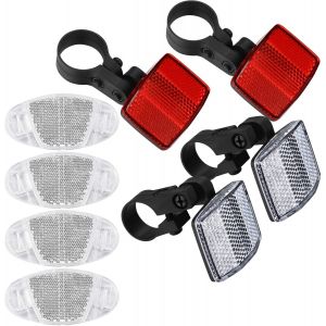 8 Pièces Réflecteur De Vélo Avant Et Arrière,Support De Réflecteur De Roue De Vélo,Bande Reflechissante Accessoires De Vélo Pour Roues De Vélo De Montagne - Neuf