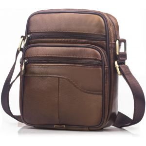 Sacoche Homme Bandouliere Cuir Veritable Petit Sac Bandoulière Homme Sac Porté Epaule Sacs Business Vintage Sacs à Dos Porté Travers Pochettes Multifonctionnel Sacs à Main Voyage - Neuf