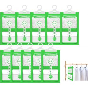 CHECARZHN--NO1-10 Pièce Absorbeur D'Humidité, Sachet Anti Humidité, Sac Déshumidification Suspendu, Petite Taille Résistant À LHumidité Et À La Moisissure, Convient Pour Les Casiers, Les Toilettes¿Ch - Neuf